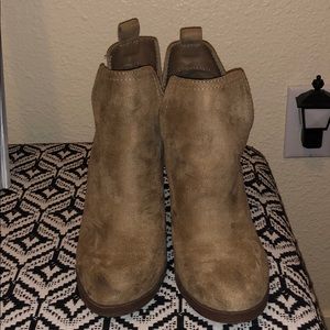 beige suede booties